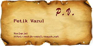 Petik Vazul névjegykártya